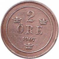 () Монета Швеция 1906 год 2  ""   Бронза  UNC
